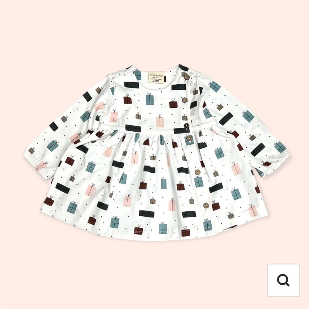 Viverano Presents Side Button Baby Dress + Bloomer (Organic Jersey)